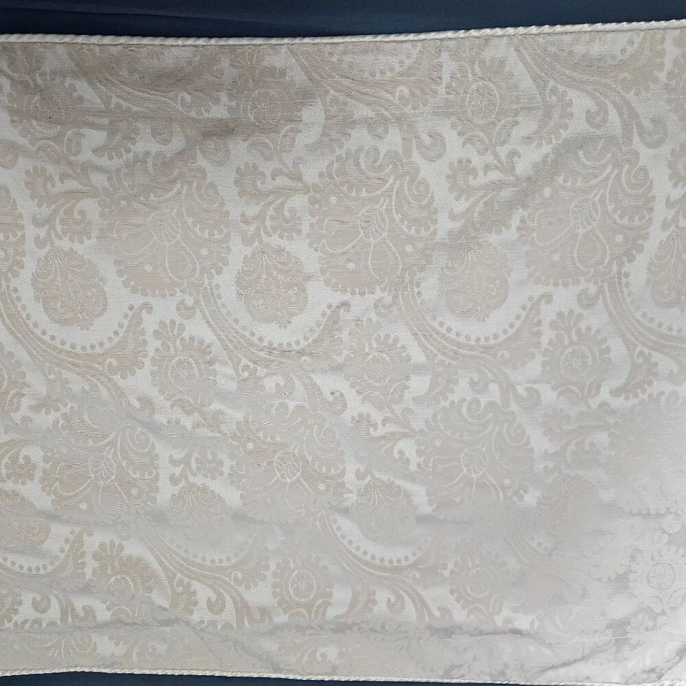 Floral Embroidered Decorative Pillow Cover Sham Case Queen Ivory Cream Set 21x33